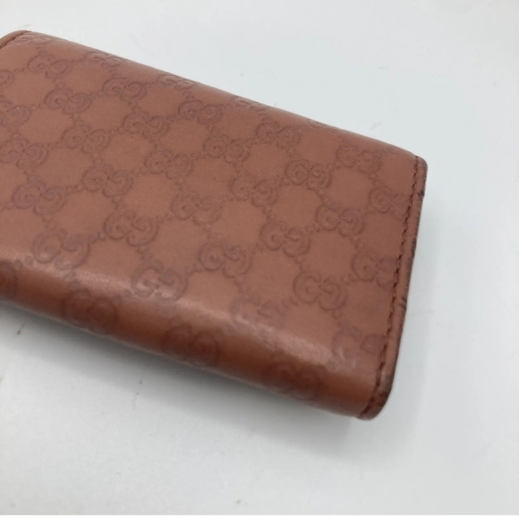 🔹️Gucci 🔹️Key case holder GG Brown Cow Leather micro Guccissi - Picture 5 of 13